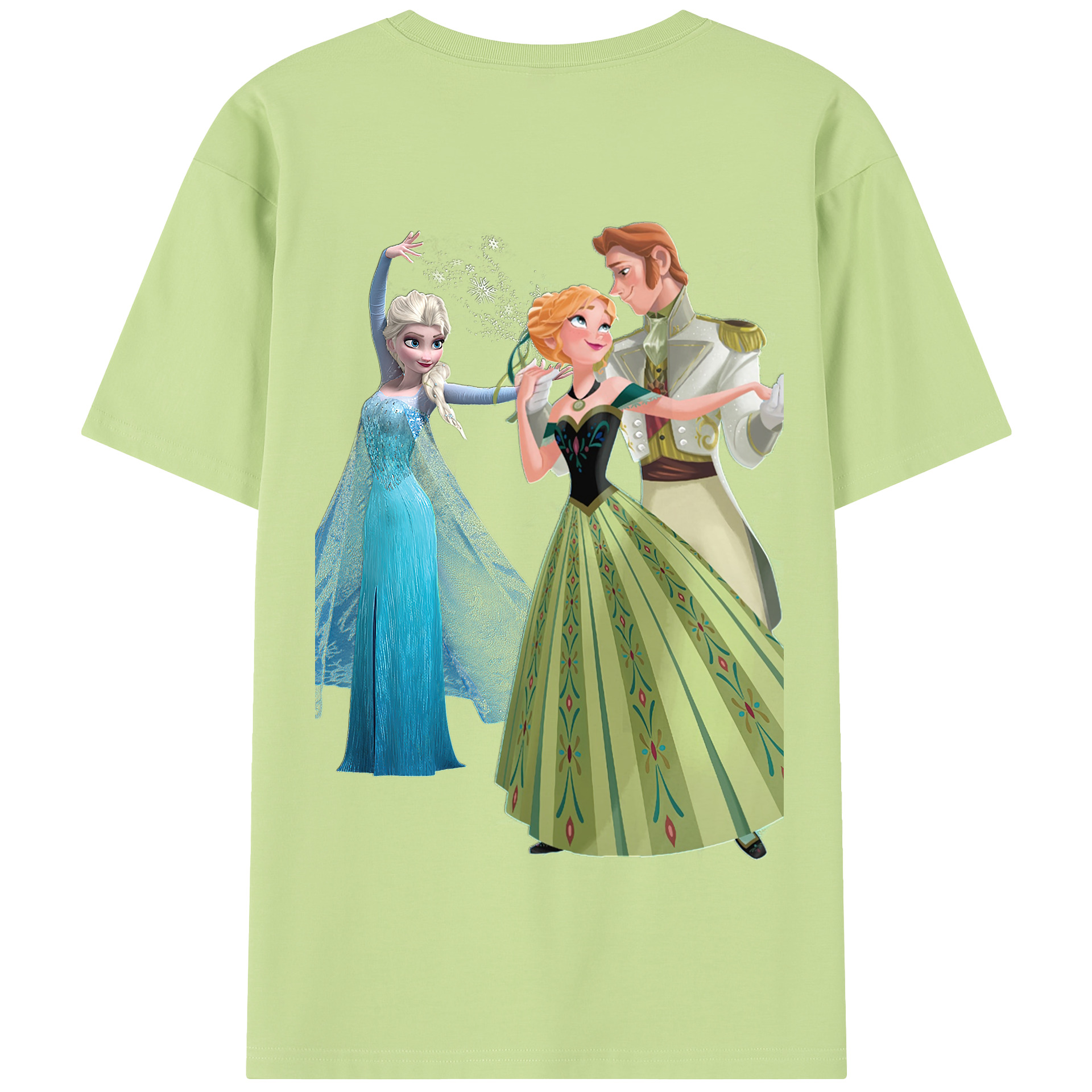 （画像用） アナと雪の女王 アンナ エルサ Frozen Anna Elsa 綿100％半袖Tシャツ（背面プリント）